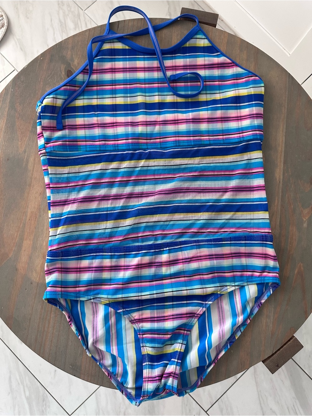 Gossip Girl Striped Blue & Pink Halter One-Piece Body